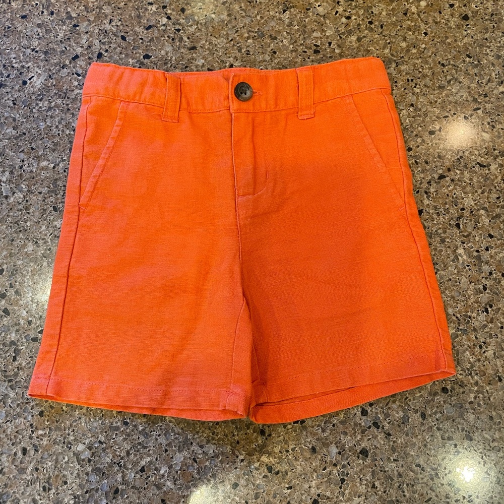 Janie and Jack Orange Linen Shorts